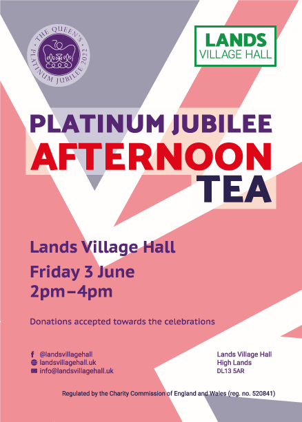 Lands Village Hall Platinum Jubilee A5 flyer