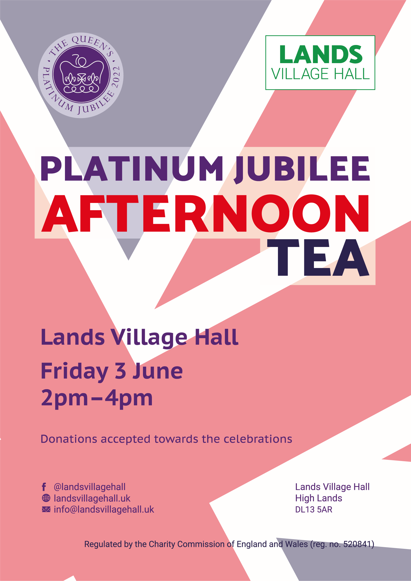 Lands Village Hall Platinum Jubilee A1 poster
