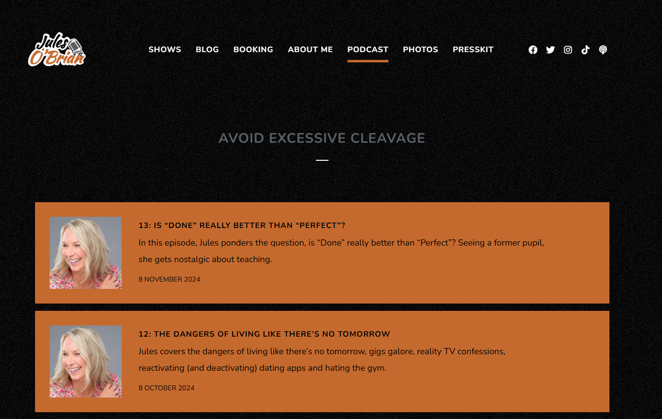 Jules O'Brian podcasts list page